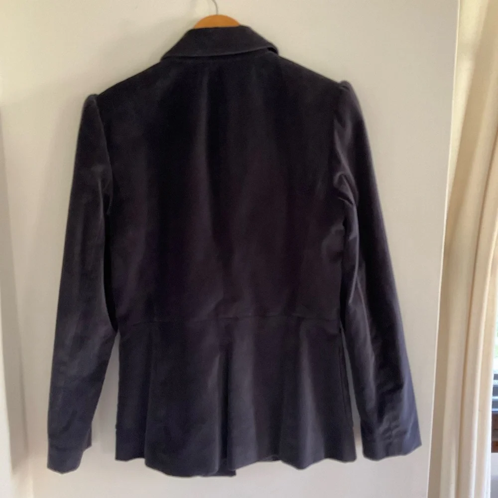 Rebecca Taylor Blue Stretch Velvet Blazer